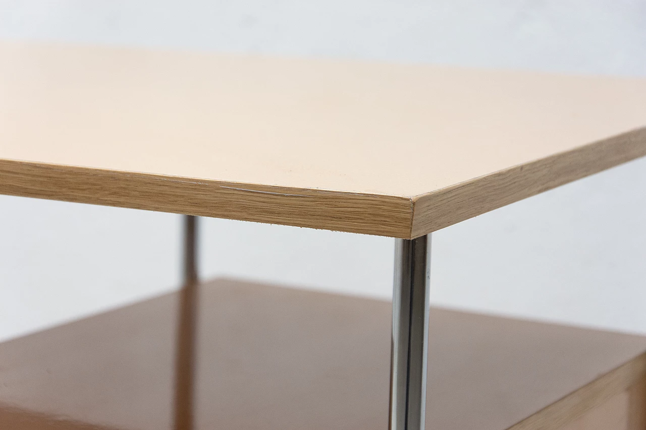 Scrivania con struttura cromata e formica con cassetti, anni '50 12