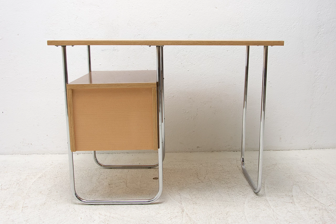 Desk with chrome frame and formica with drawers, 1950s 13