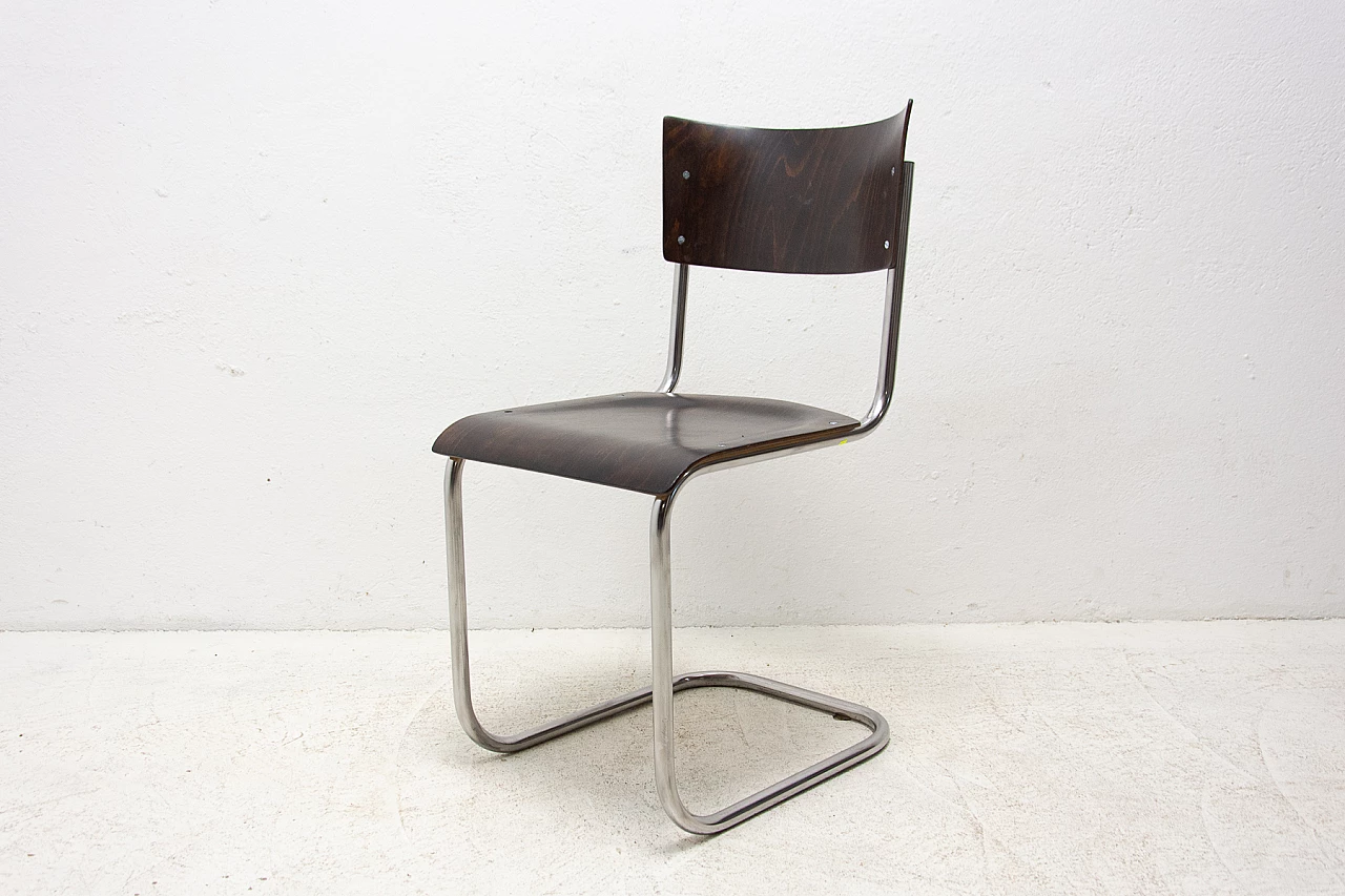 Chromed steel and wood S43 chair by Mart Stam, 1950s 2