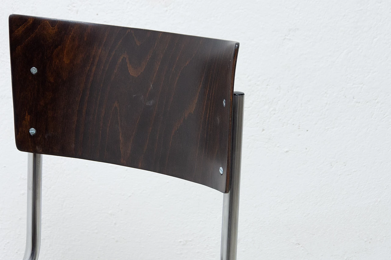 Chromed steel and wood S43 chair by Mart Stam, 1950s 4