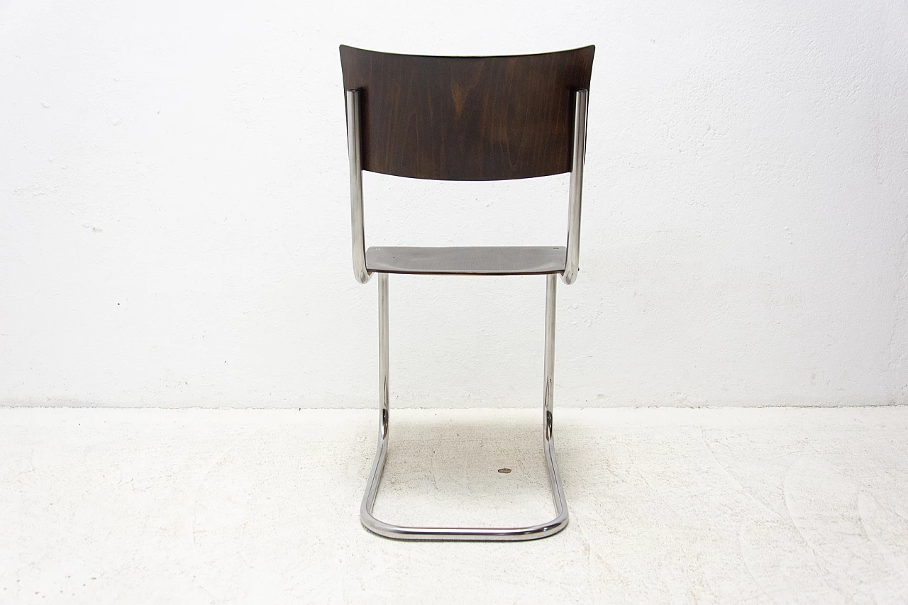 Chromed steel and wood S43 chair by Mart Stam, 1950s 6