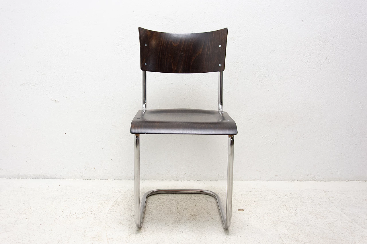 Chromed steel and wood S43 chair by Mart Stam, 1950s 8
