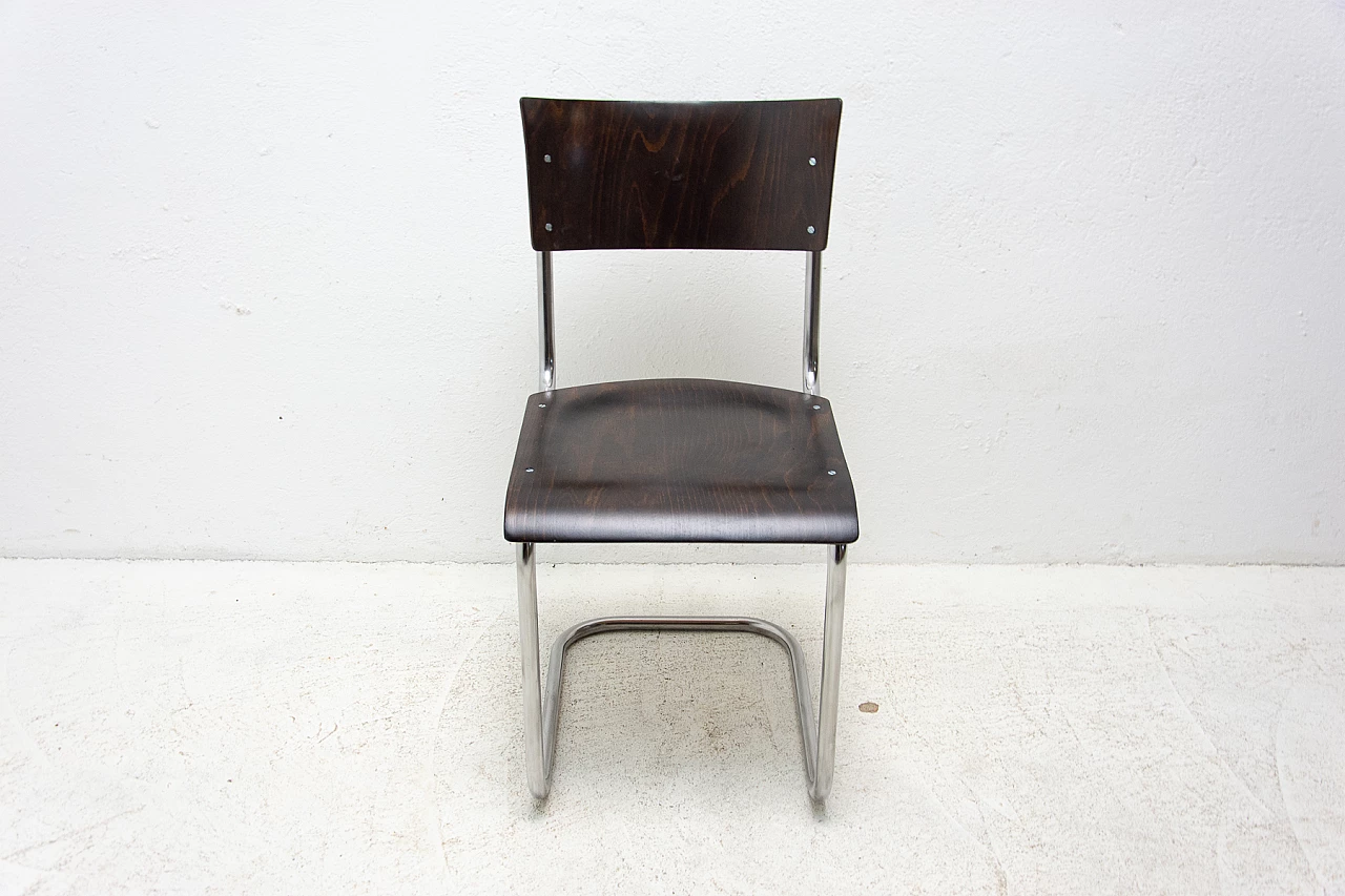 Chromed steel and wood S43 chair by Mart Stam, 1950s 9