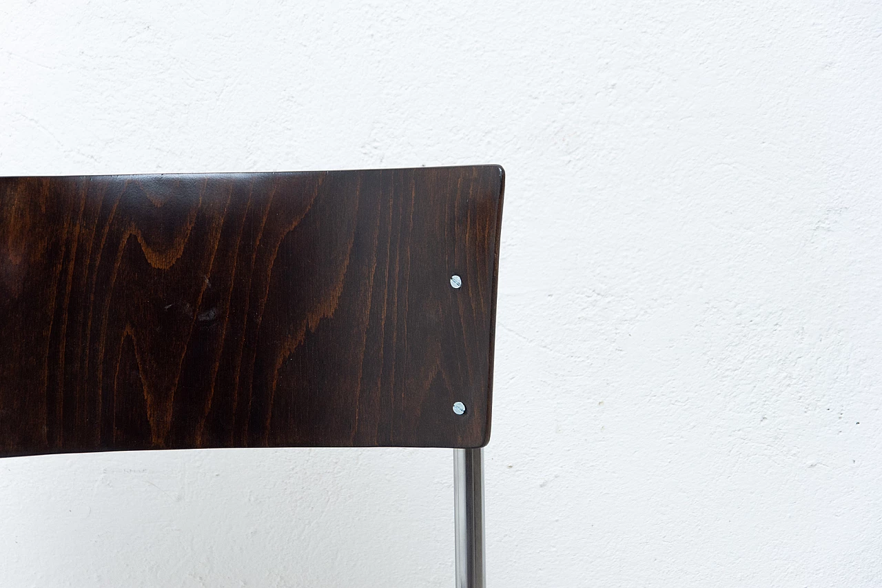 Chromed steel and wood S43 chair by Mart Stam, 1950s 10