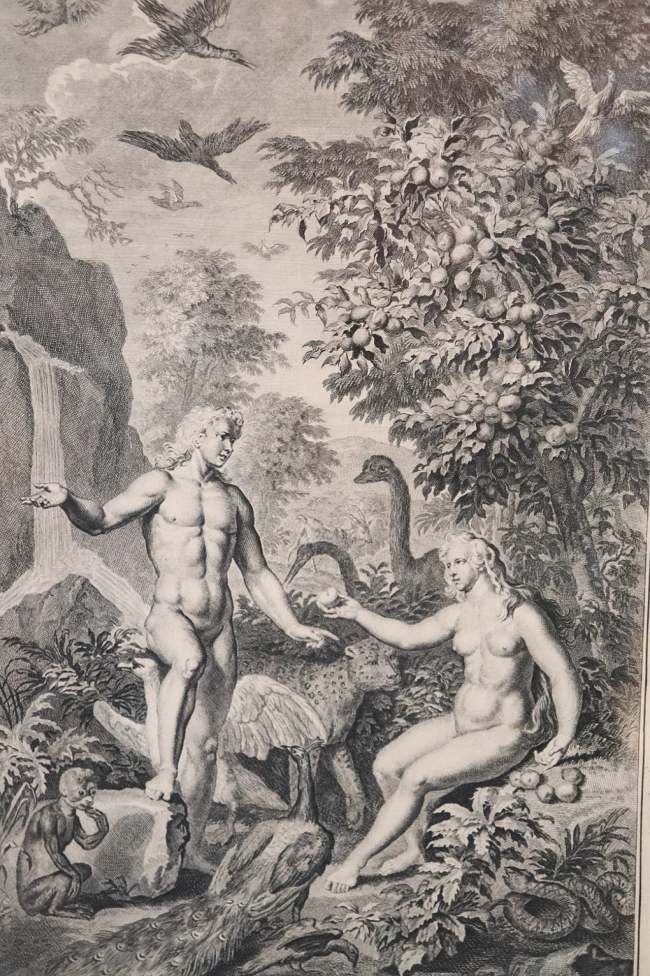 Gerard Hoet, Adam and Eve, copper engraving, 17th century 2