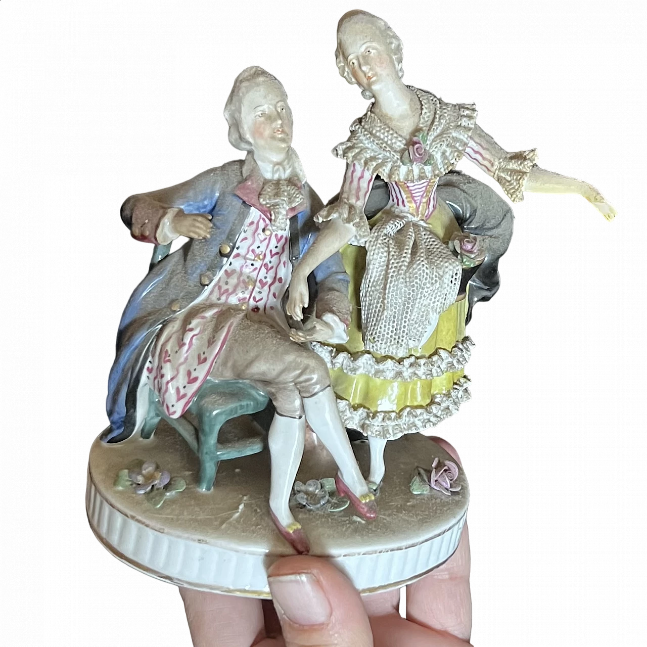 Statuettes of 18th-century figures in Capodimonte ceramics, 1910s 8