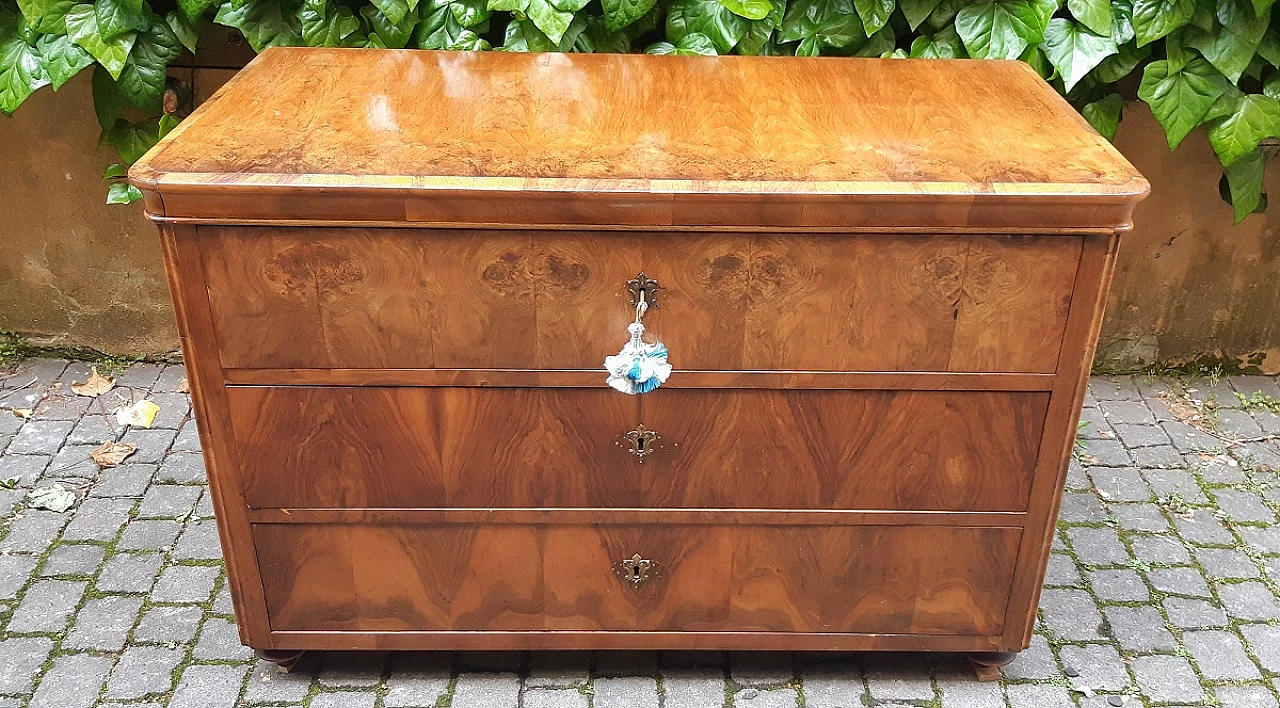 Walnut and briarwood panelled dresser, first half of the 19th century 8