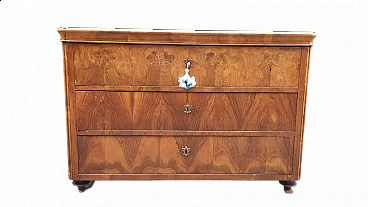 Walnut and briarwood panelled dresser, first half of the 19th century