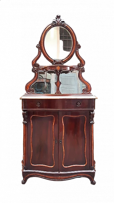 Louis Philippe vanity table in mahogany and bois de rose, 19th century