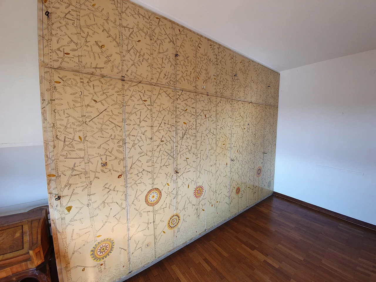 Wooden wardrobe hand-painted by Gianmaria Potenza, 1958 4