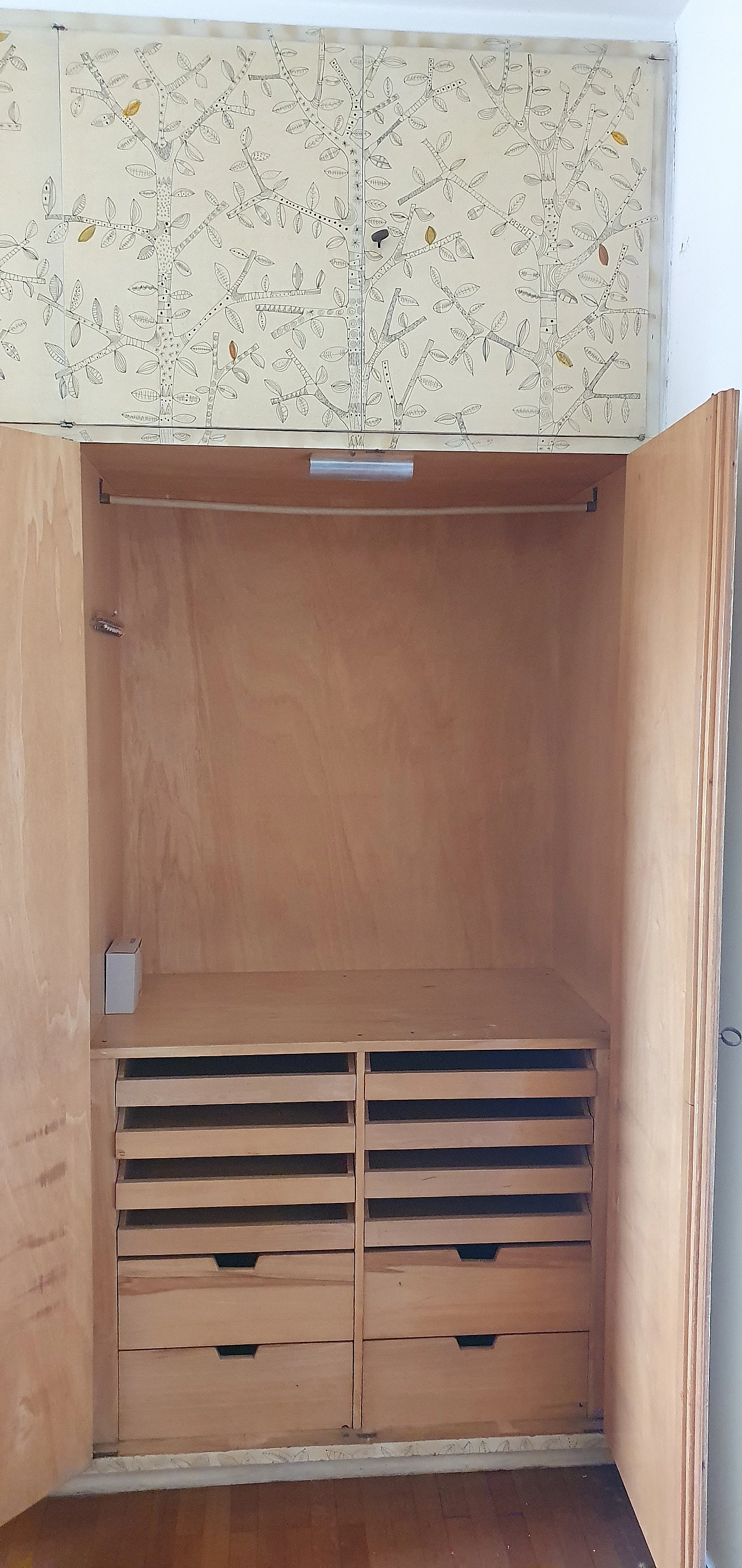 Wooden wardrobe hand-painted by Gianmaria Potenza, 1958 9