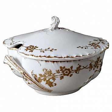 White porcelain tureen with gilt decoration by Haviland & Co Limoges, early 20th century