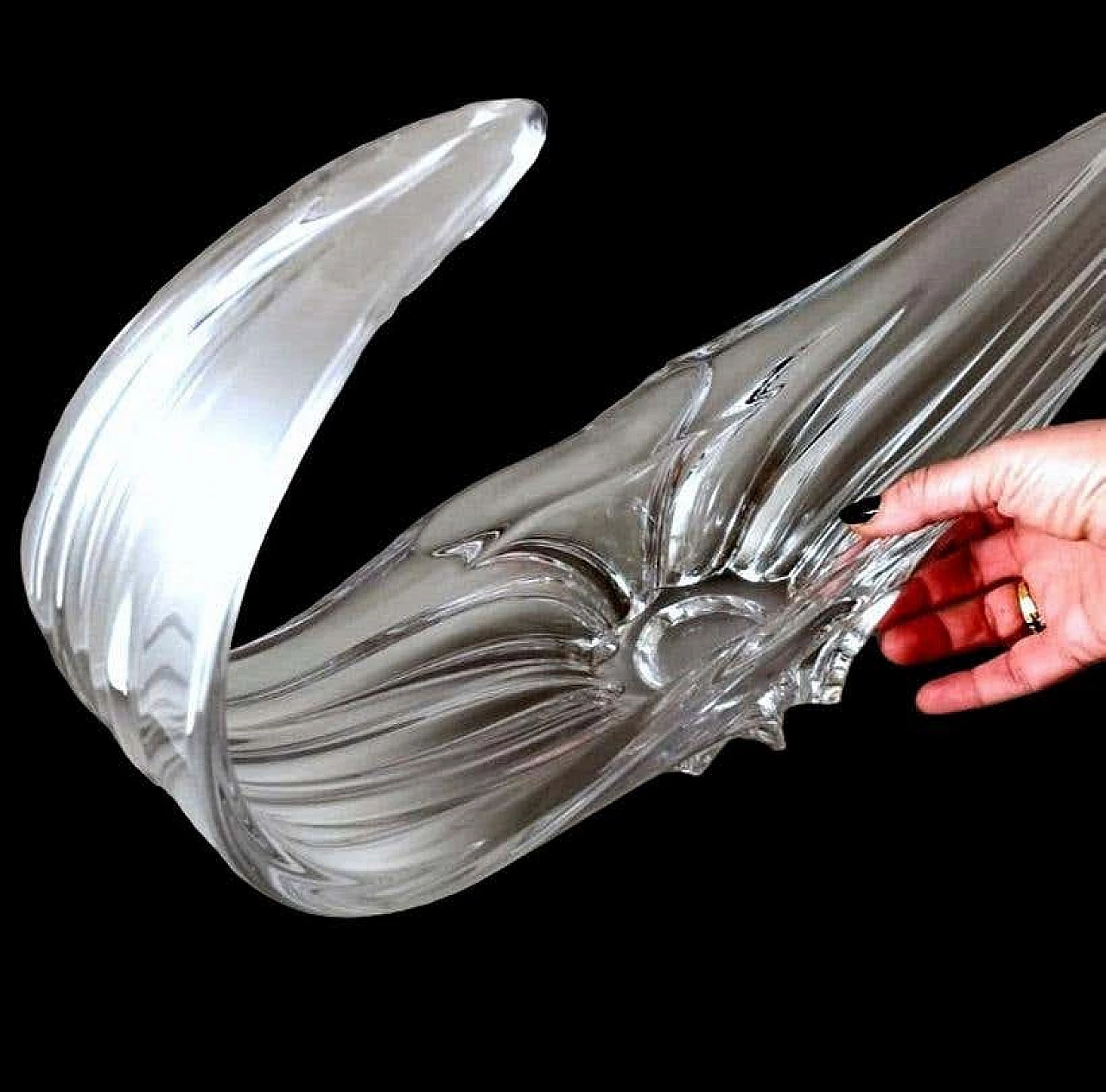 Lead crystal centrepiece in the style of Cristalleries de Vannes-le-Chatel, 1950s 16