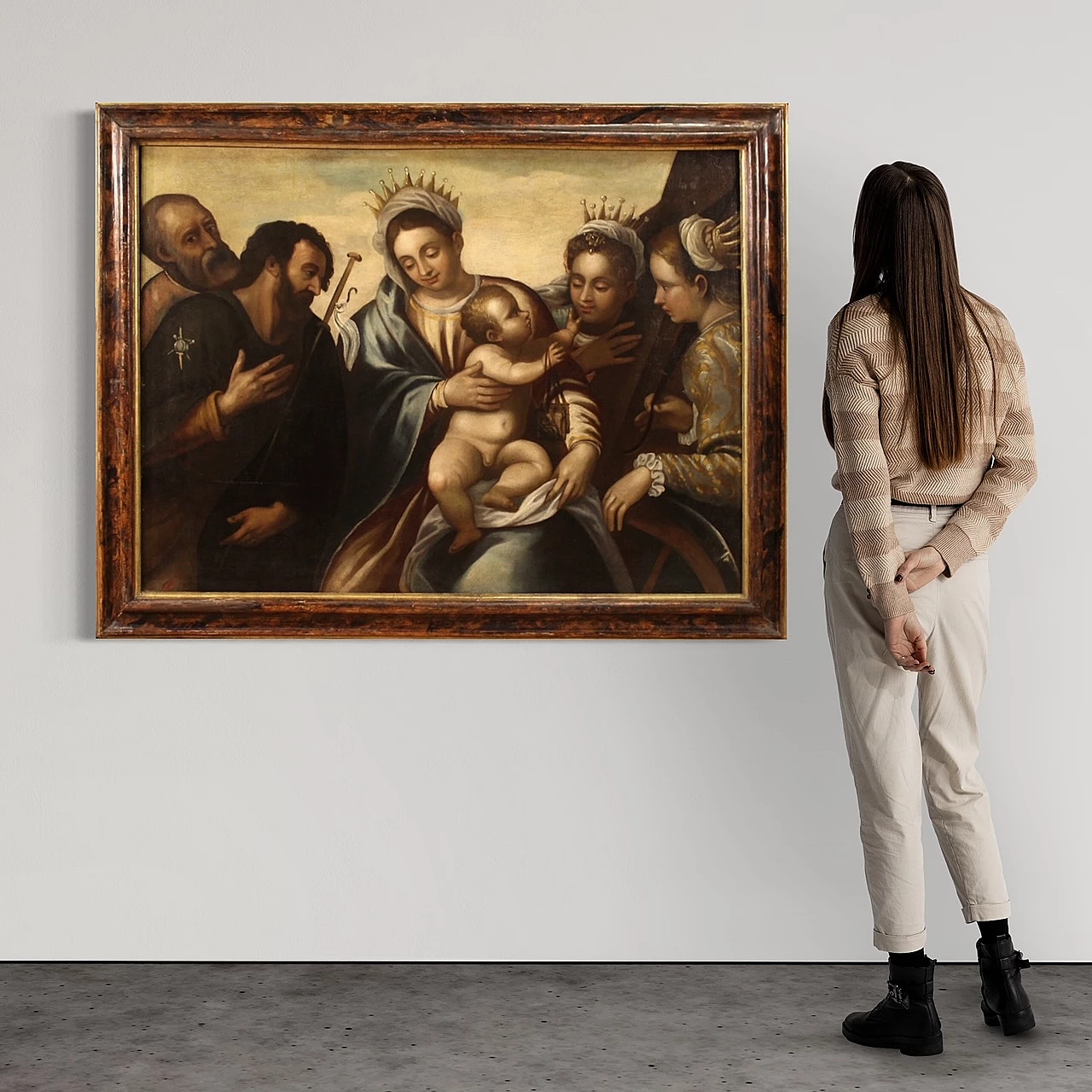 Madonna col Bambino e Santi, dipinto a olio su tela, seconda metà del '500 3