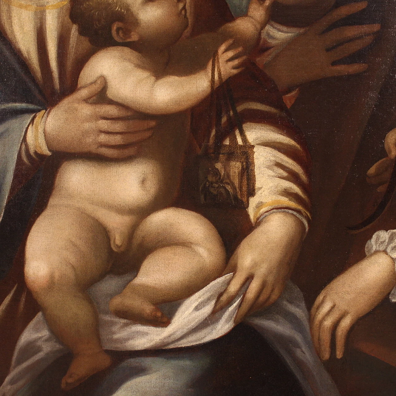 Madonna col Bambino e Santi, dipinto a olio su tela, seconda metà del '500 5
