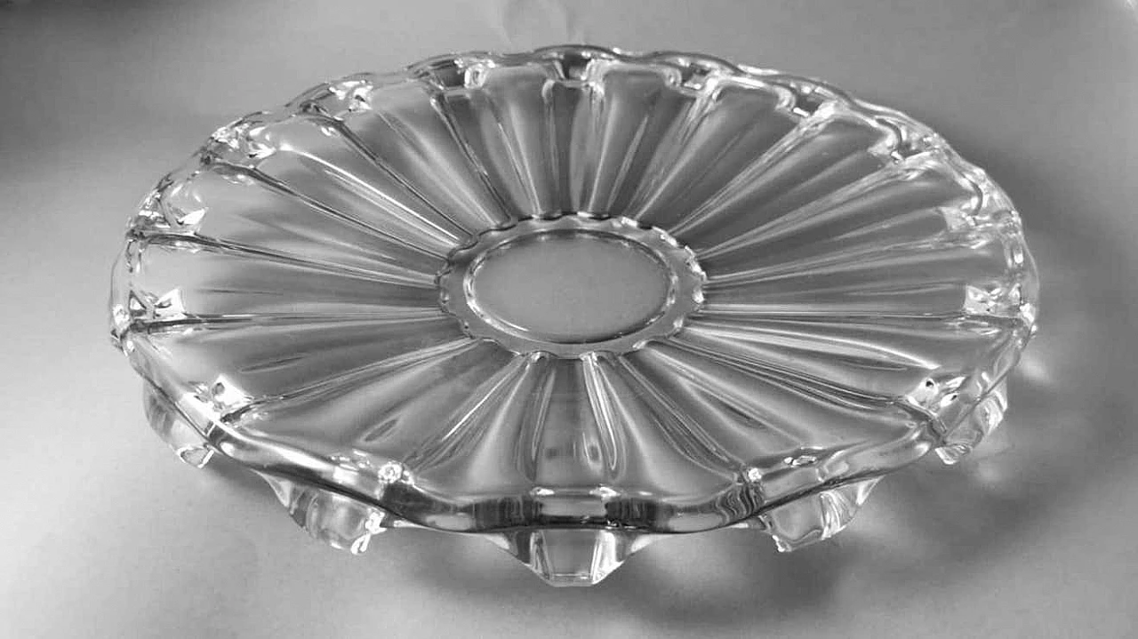 Centrotavola rotondo in cristallo di Daum, anni '50 1