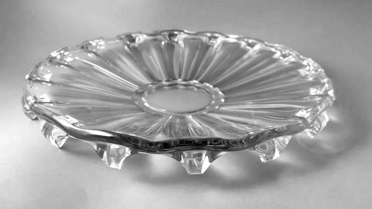 Centrotavola rotondo in cristallo di Daum, anni '50 3
