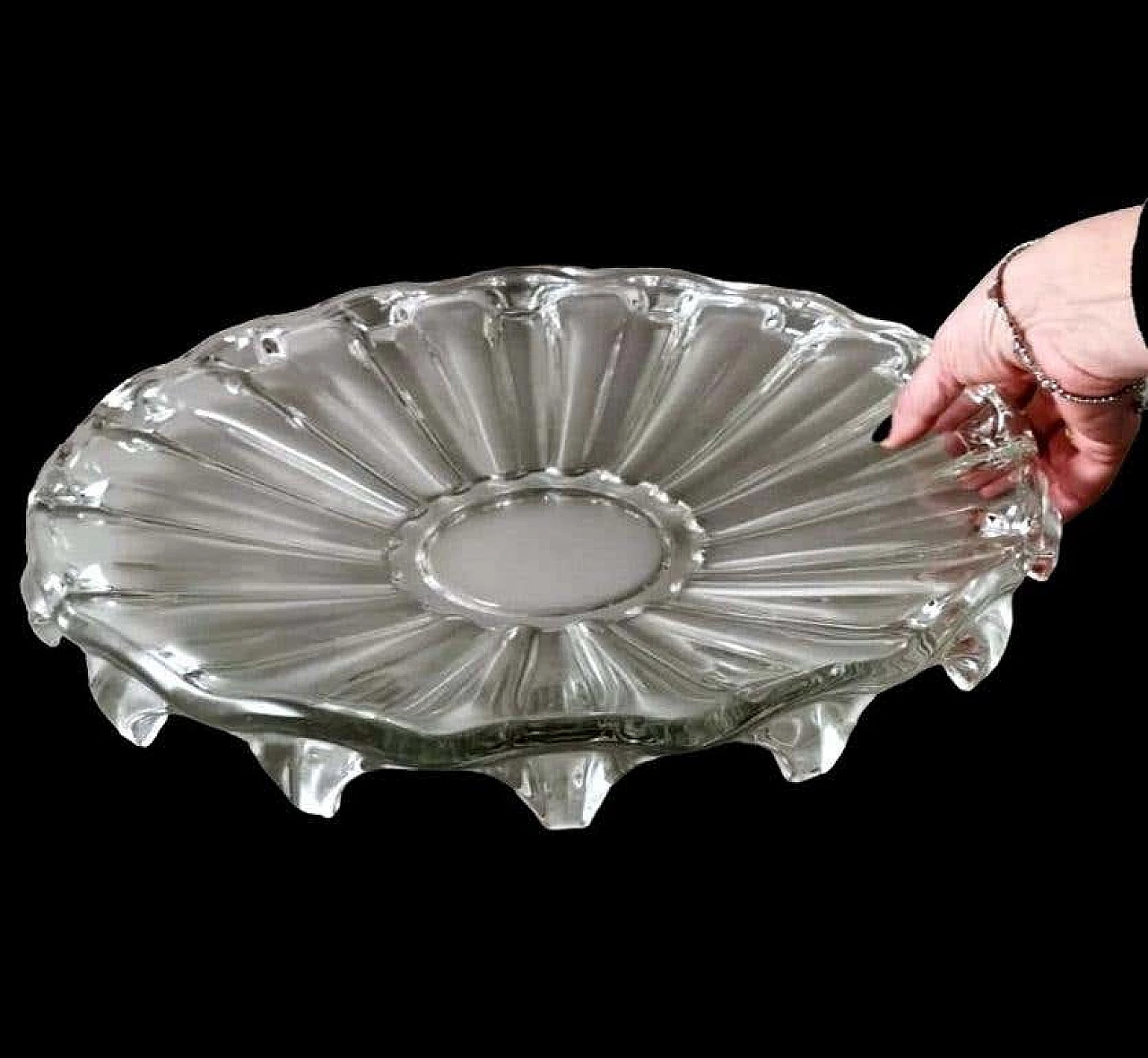 Round crystal centrepiece by Daum, 1950s 13