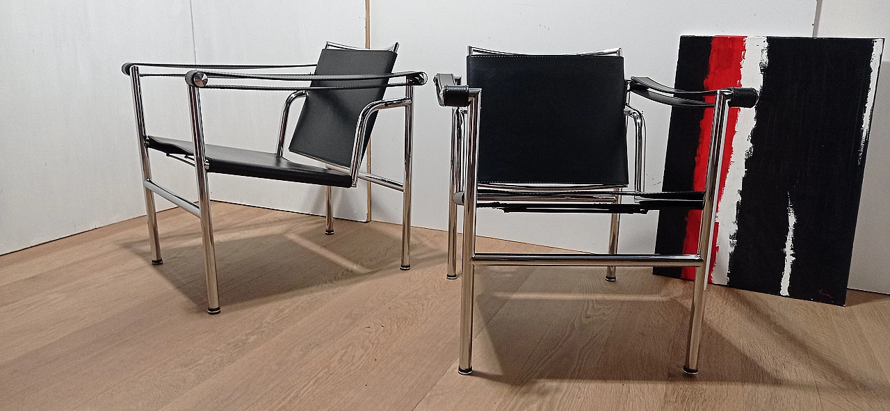 Pair of LC1 armchairs by Le Corbusier, Jeanneret and Perriand for MDF Italia, 1980s 28