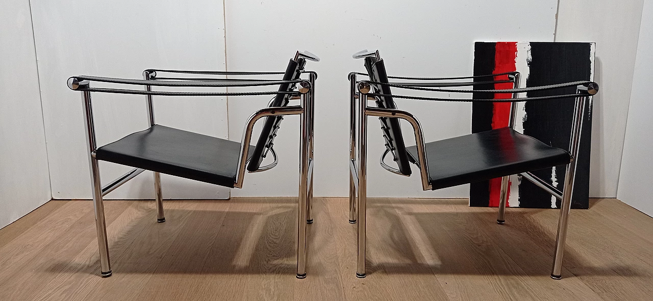 Pair of LC1 armchairs by Le Corbusier, Jeanneret and Perriand for MDF Italia, 1980s 76