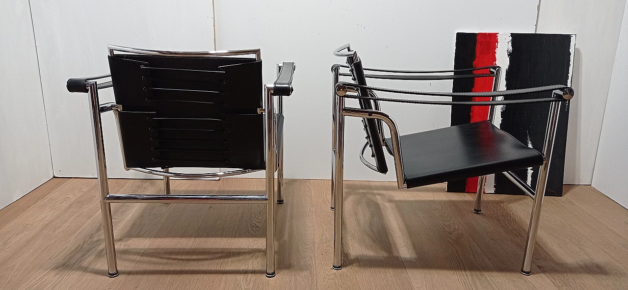 Pair of LC1 armchairs by Le Corbusier, Jeanneret and Perriand for MDF Italia, 1980s 81
