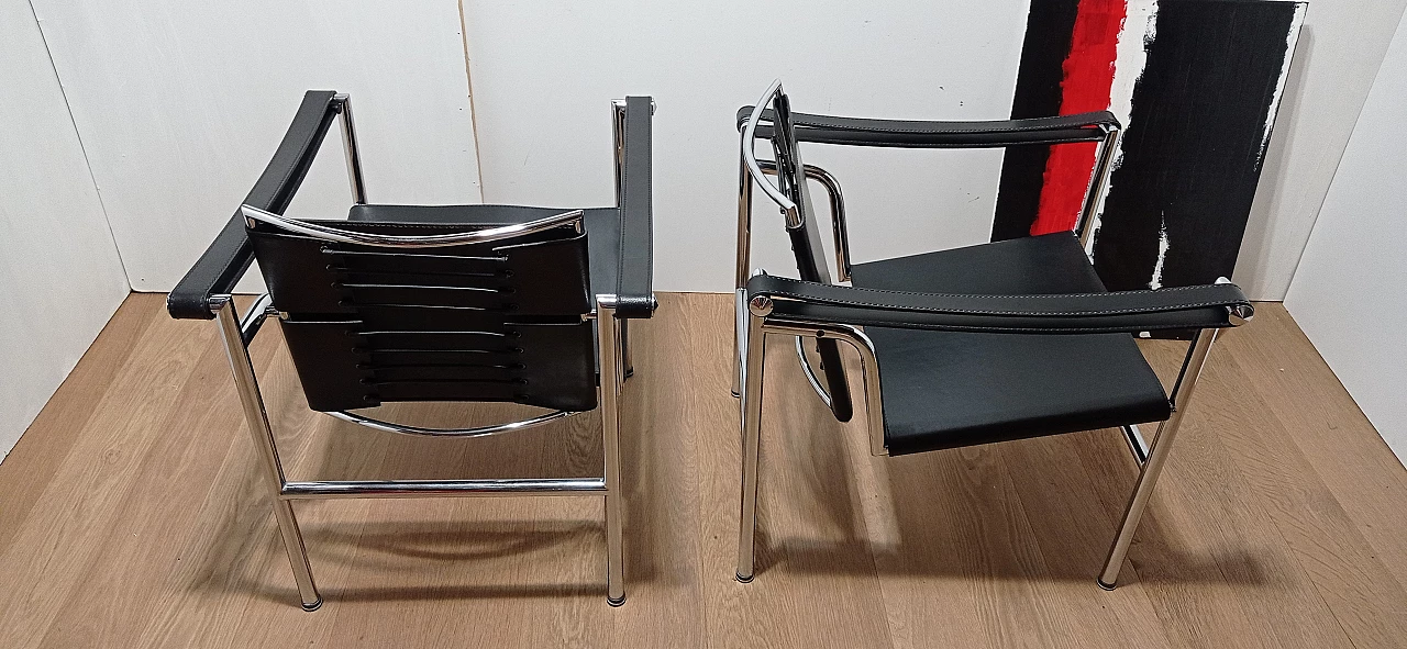 Pair of LC1 armchairs by Le Corbusier, Jeanneret and Perriand for MDF Italia, 1980s 82