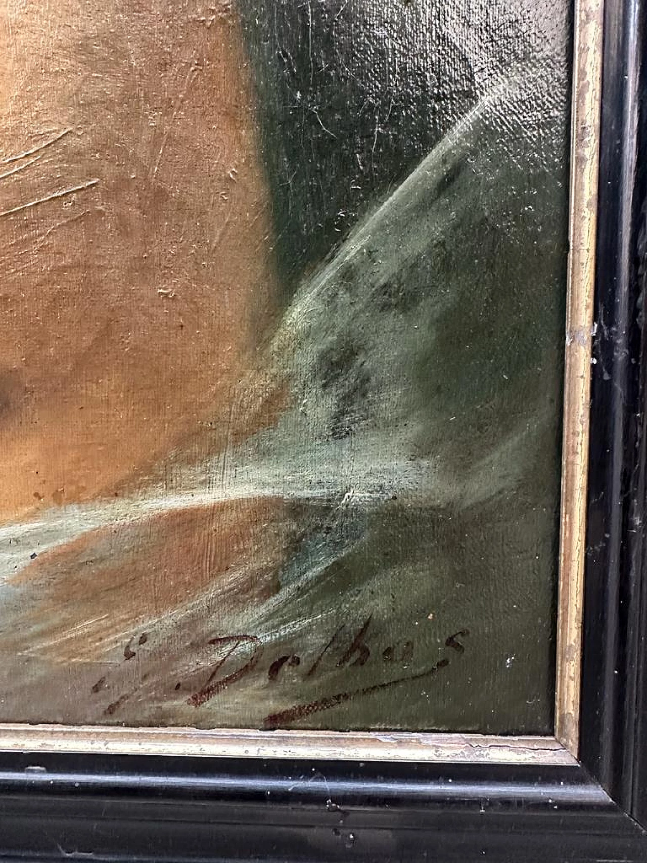 Olio su tavoletta di ritratto di giovane donna con rose, inizio '900 3