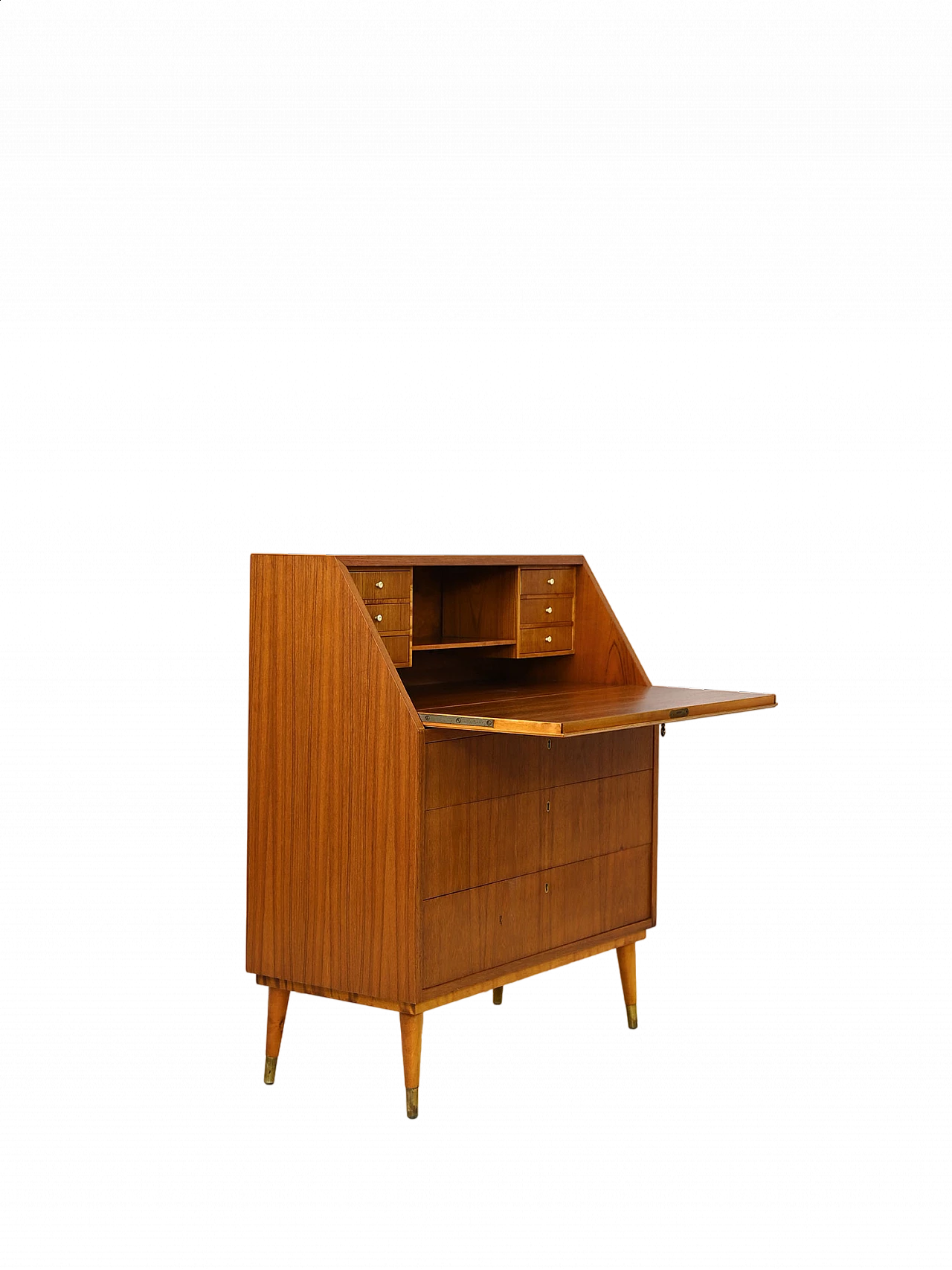 Scandinavian teak secrétaire, 1960s 12