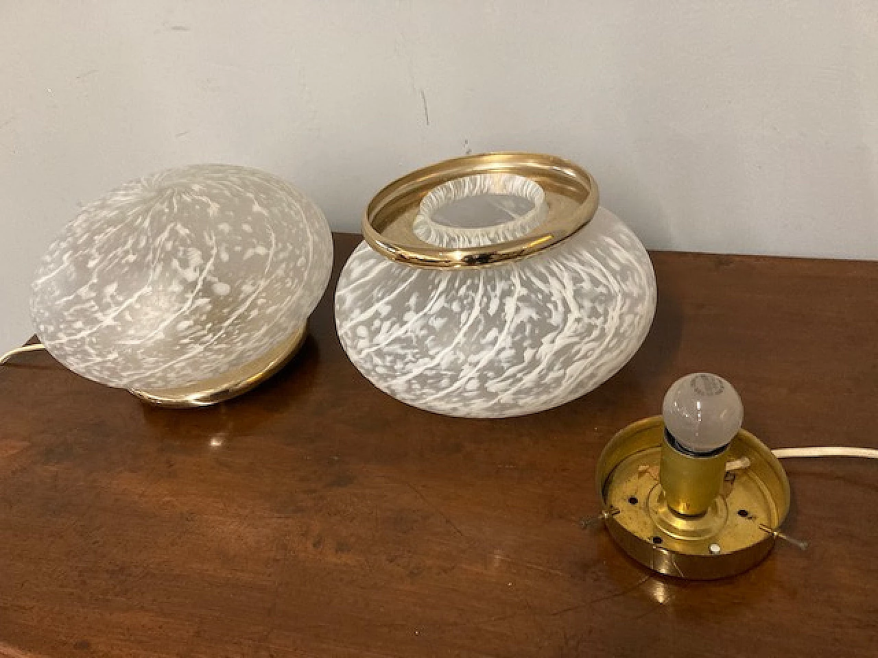 Coppia di lampade da tavolo in vetro di Murano, anni '70 2