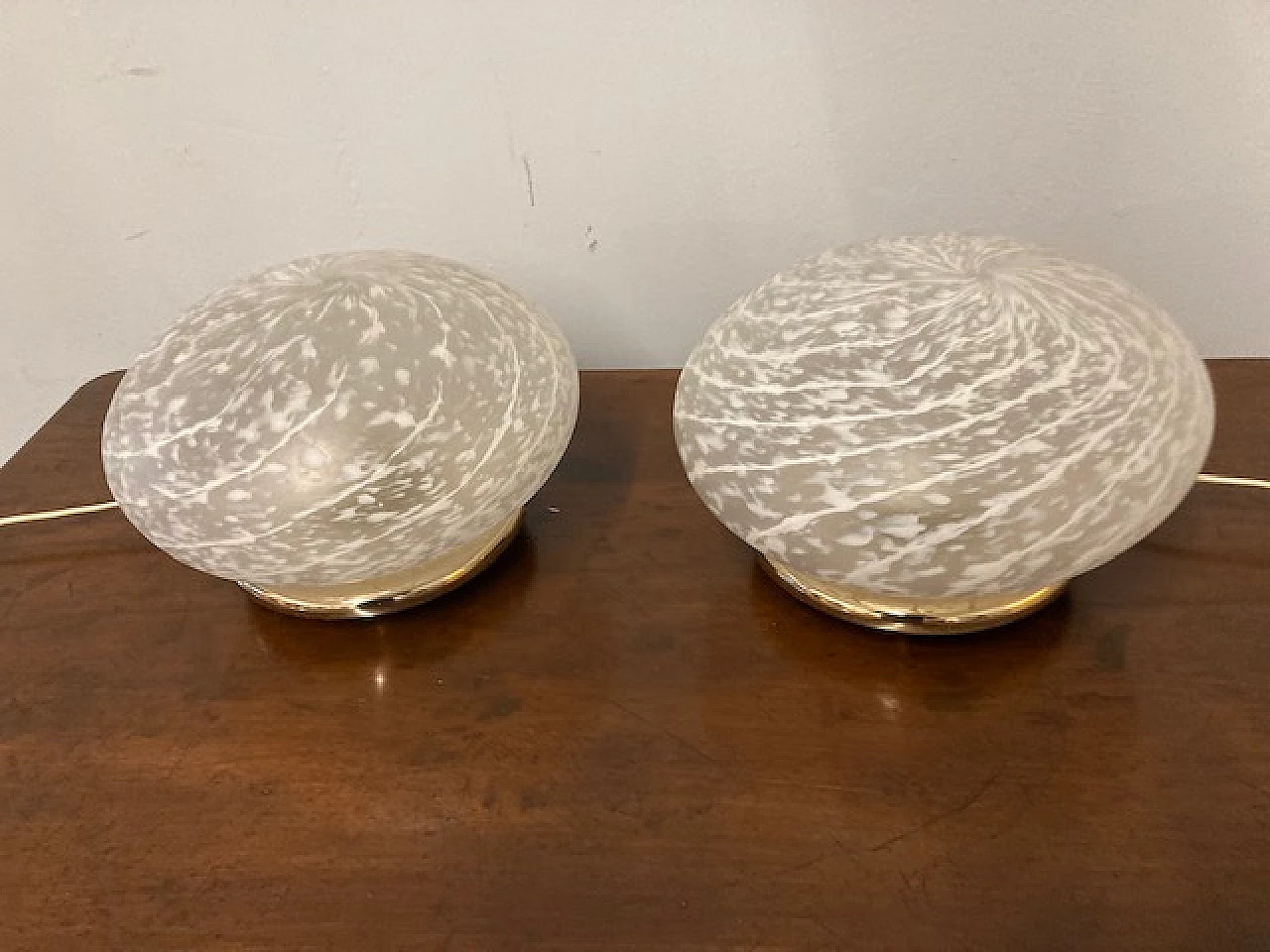 Coppia di lampade da tavolo in vetro di Murano, anni '70 4