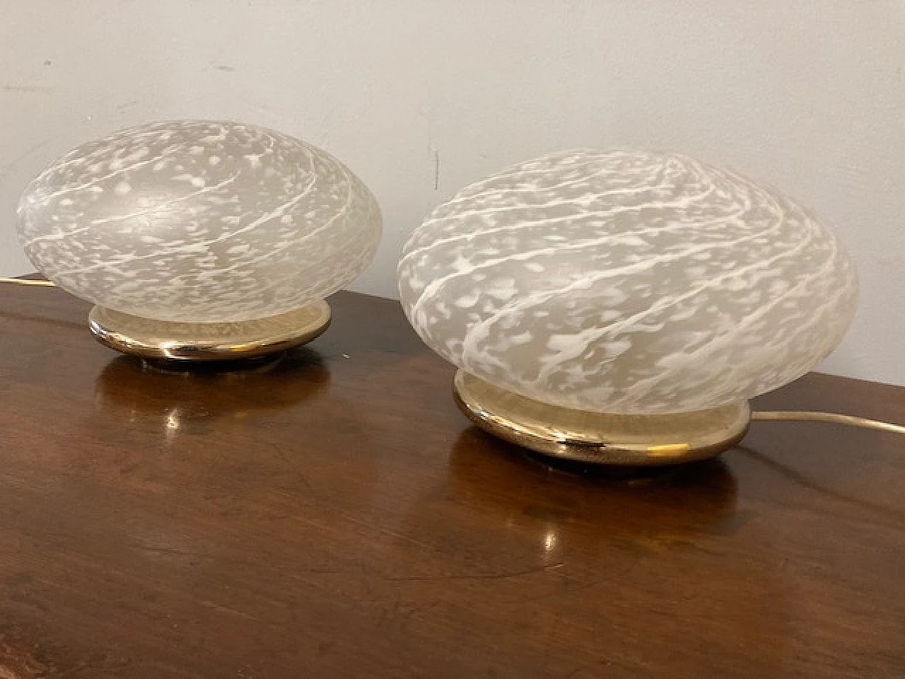 Coppia di lampade da tavolo in vetro di Murano, anni '70 5