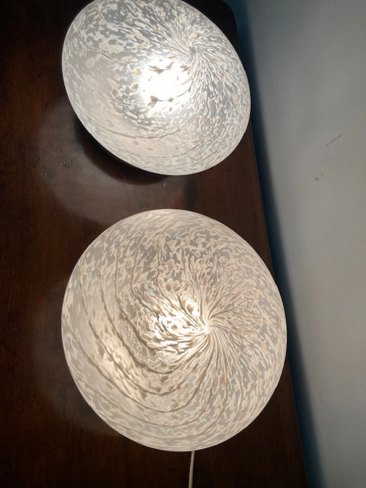 Coppia di lampade da tavolo in vetro di Murano, anni '70 9