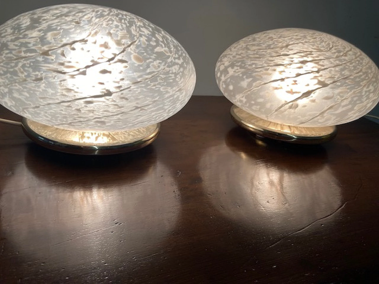 Coppia di lampade da tavolo in vetro di Murano, anni '70 11