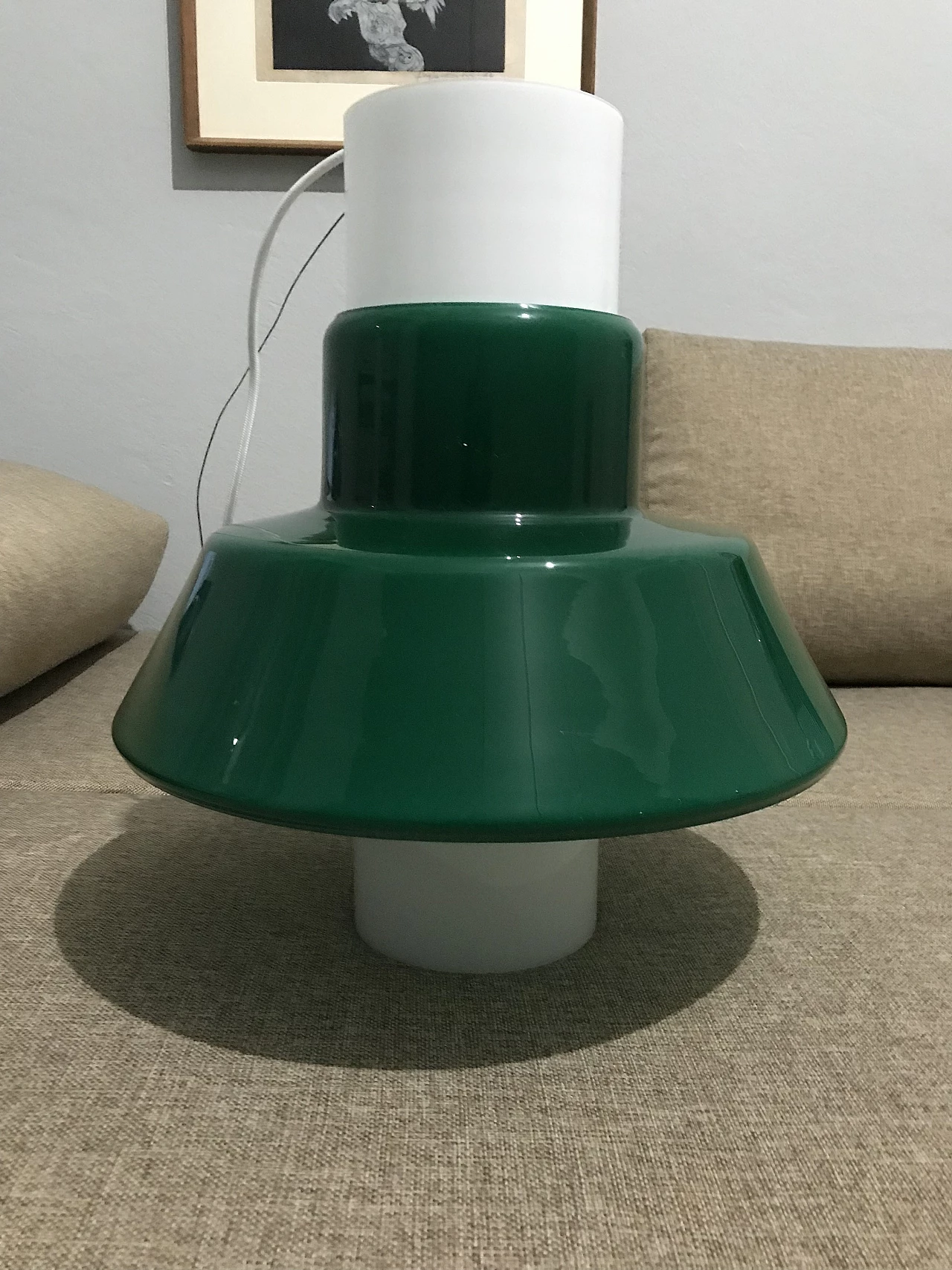 Lampadario in vetro di Lumiere, anni '60 1