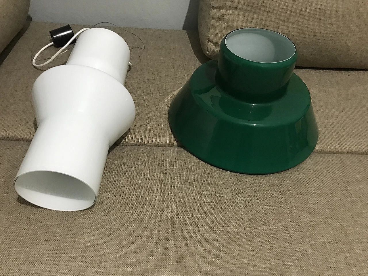 Lampadario in vetro di Lumiere, anni '60 5