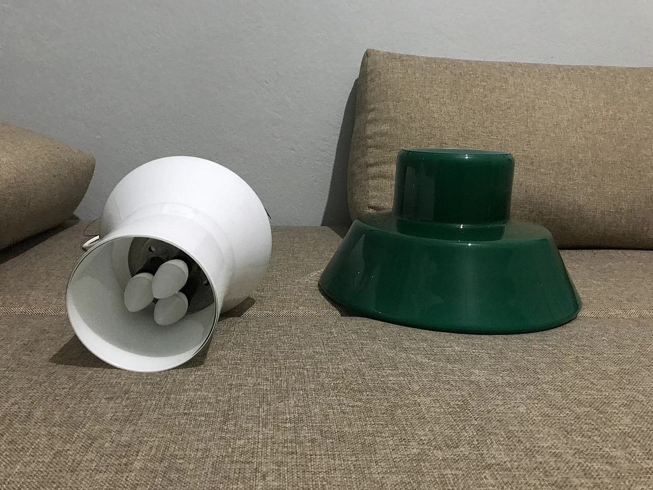 Lampadario in vetro di Lumiere, anni '60 7