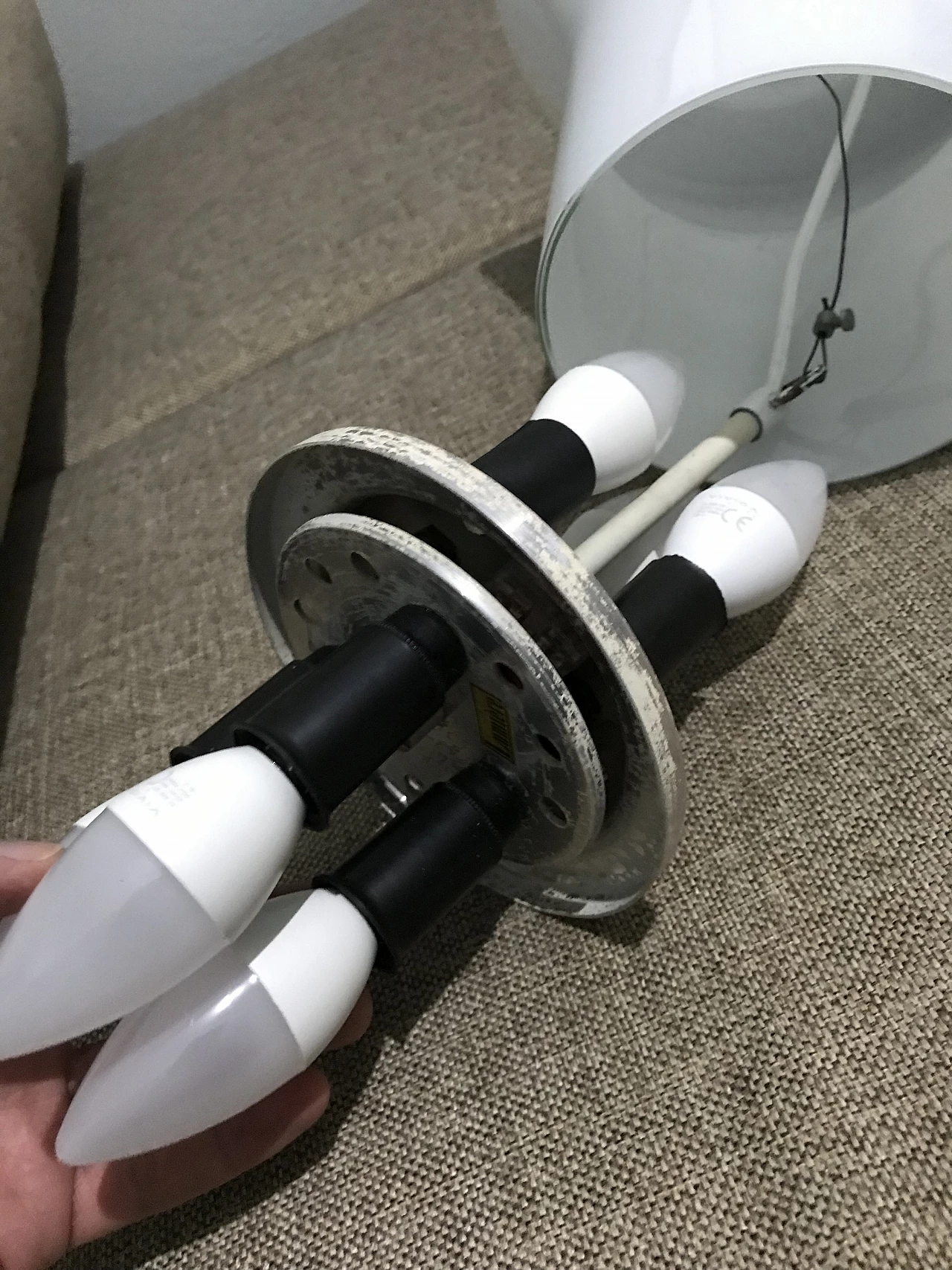 Lampadario in vetro di Lumiere, anni '60 8