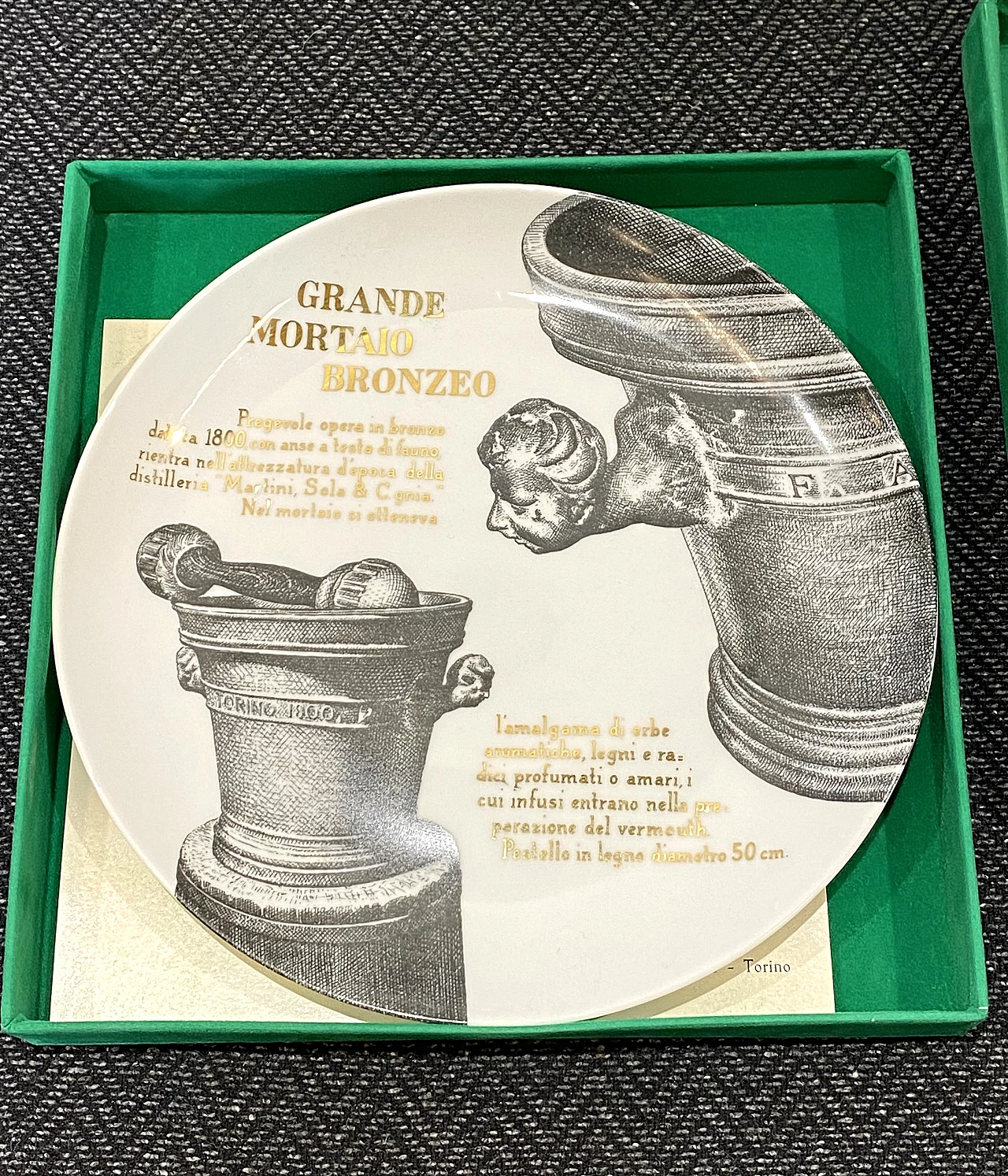 5 Plates by Piero Fornasetti for Martini & Rossi, 1960s 2