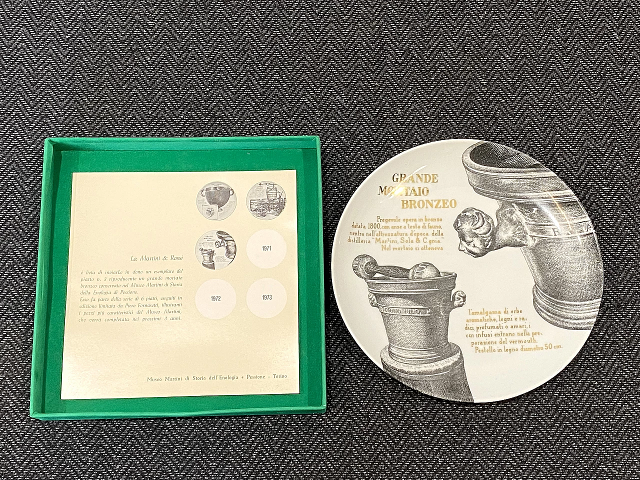 5 Plates by Piero Fornasetti for Martini & Rossi, 1960s 9