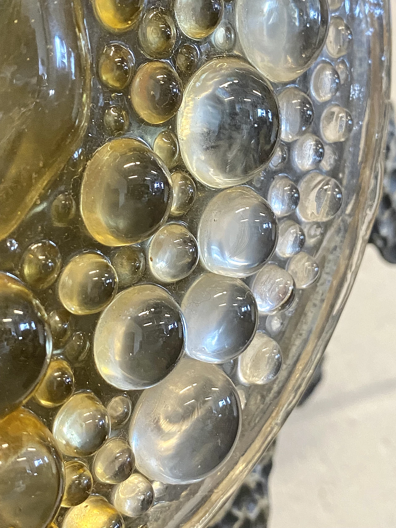 Brutalist two-light wall lamp in wrought iron and glass, 1960s 12