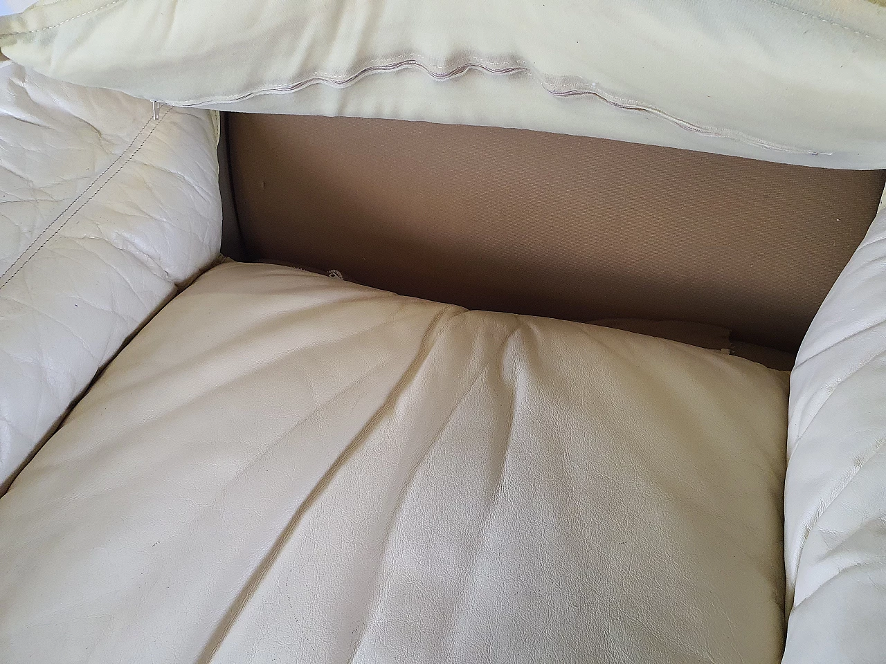 Leather and suede armchair with footstool, 1970s 20