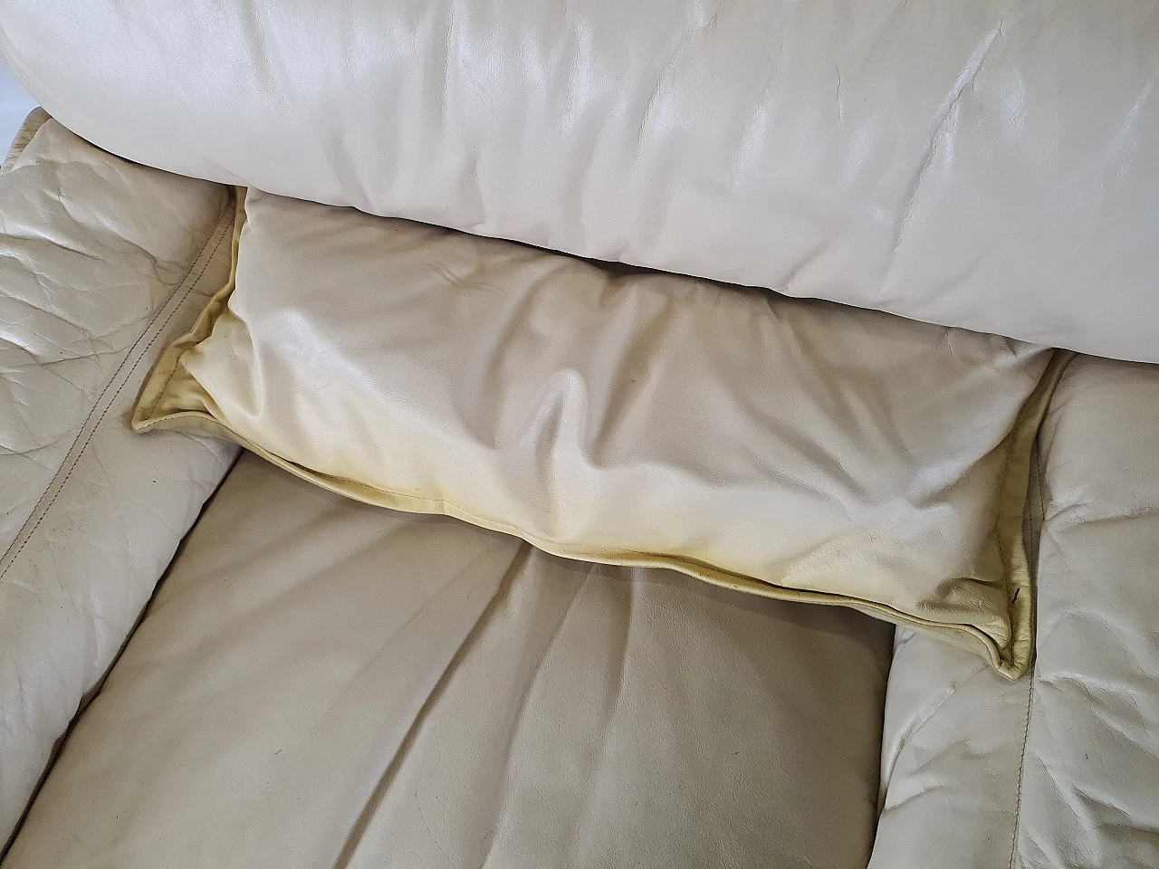 Leather and suede armchair with footstool, 1970s 21