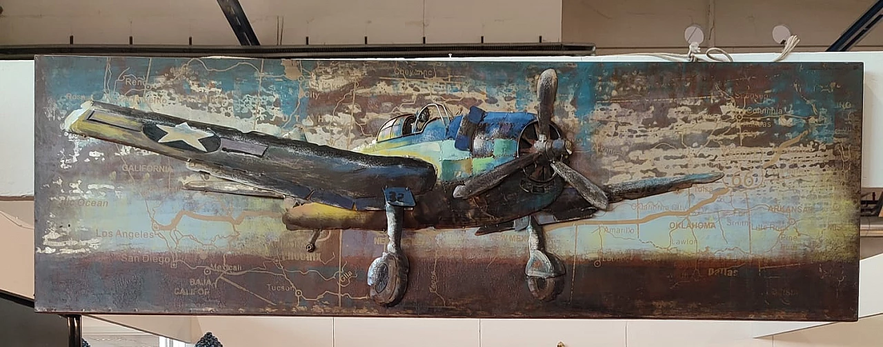 Sheet metal panel with airplane 1