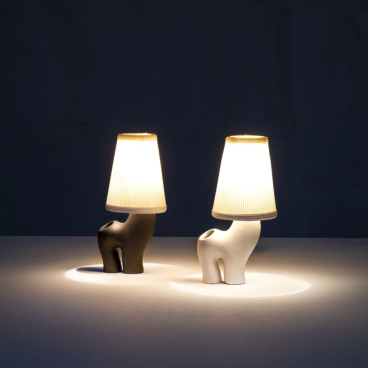 Coppia di lampade da tavolo in ceramica di Marcel Giraud Vallauris, anni '60 2