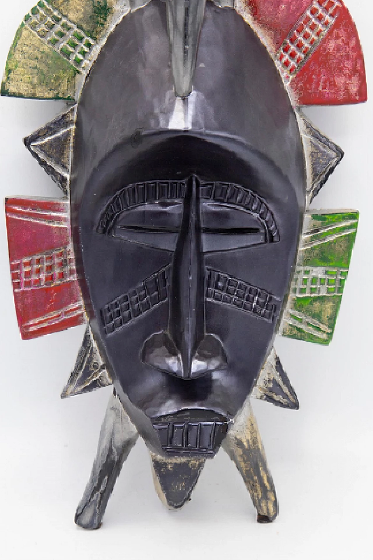 Painted wood tribal mask by Bomberbax, 2022 4