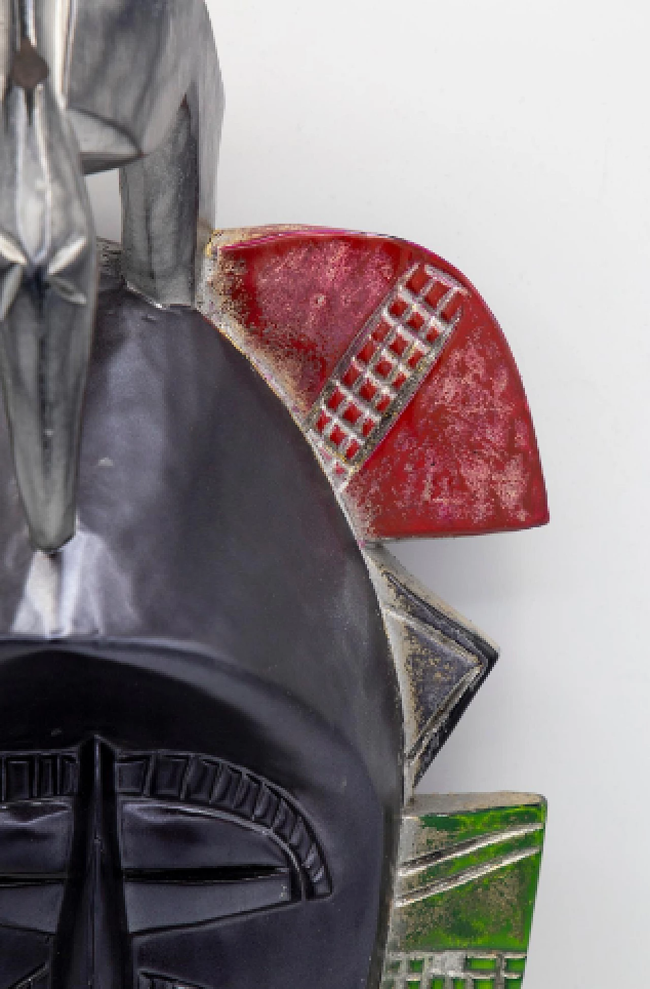 Painted wood tribal mask by Bomberbax, 2022 7