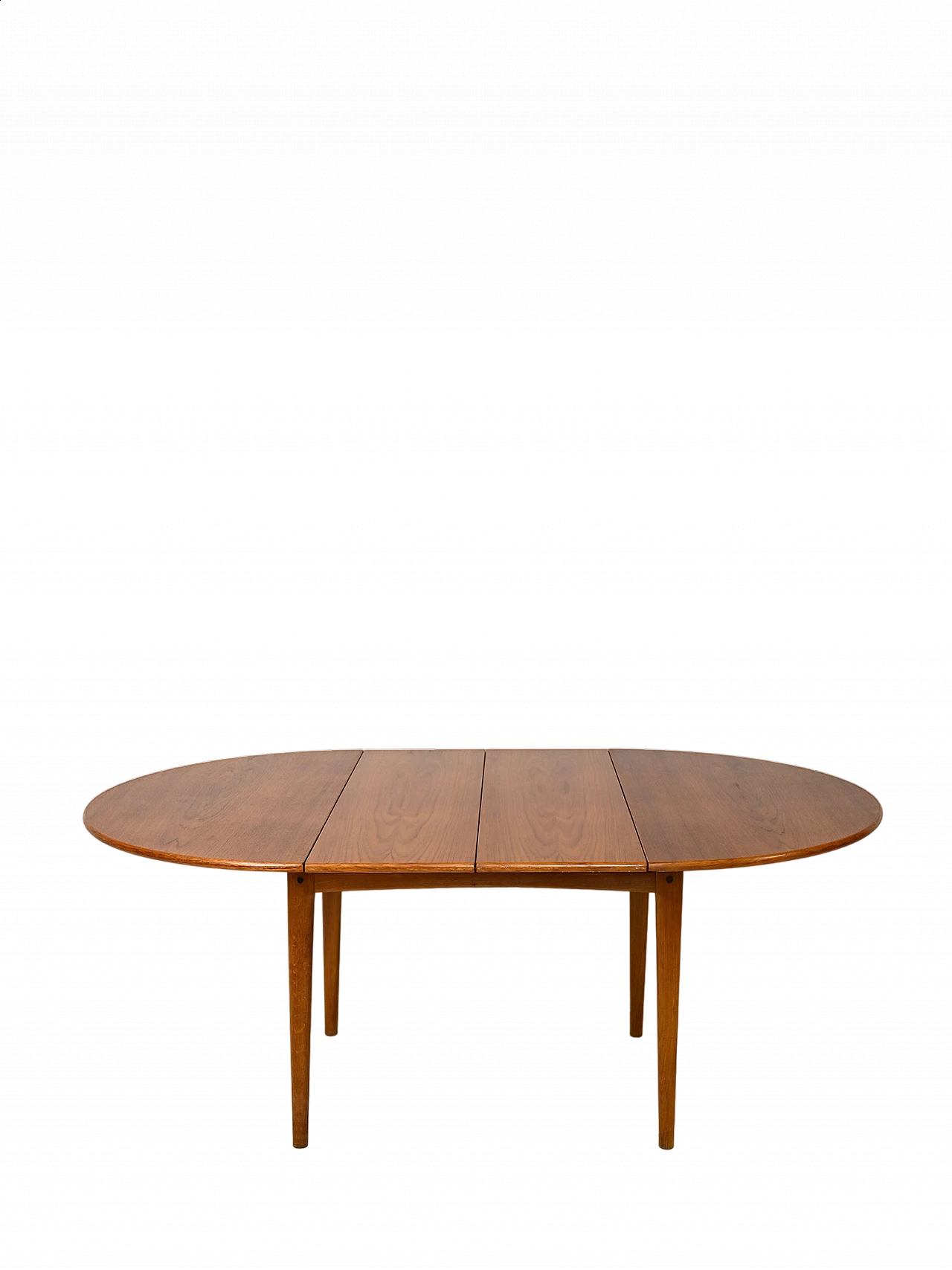 Round teak table with two extensions, 1960s 11