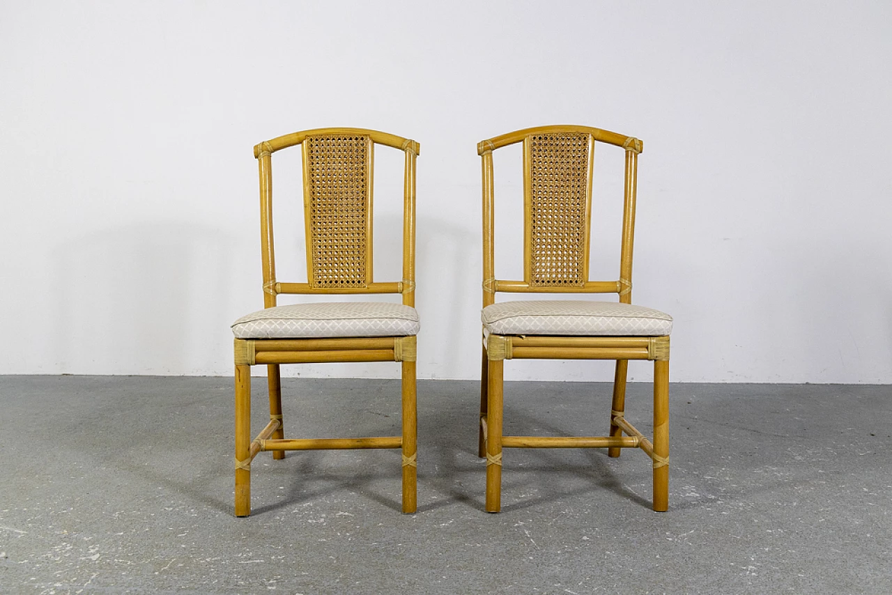 6 Wicker chairs with bamboo structure, 1970s 11