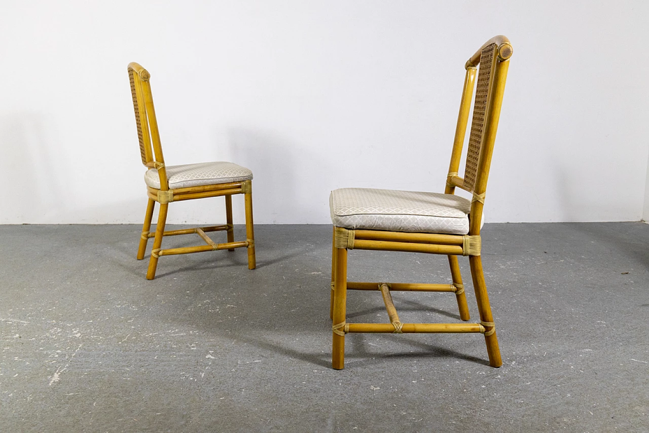 6 Wicker chairs with bamboo structure, 1970s 14
