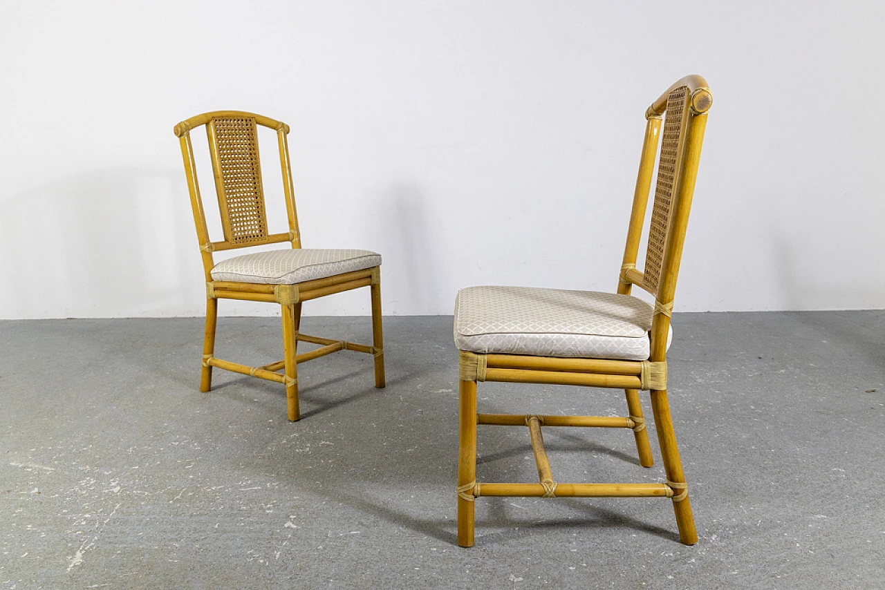 6 Wicker chairs with bamboo structure, 1970s 15